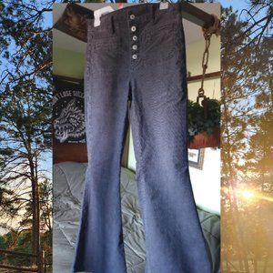 American Eagle Super High Rise Flare Button Up Corduroy Pants In Size 6